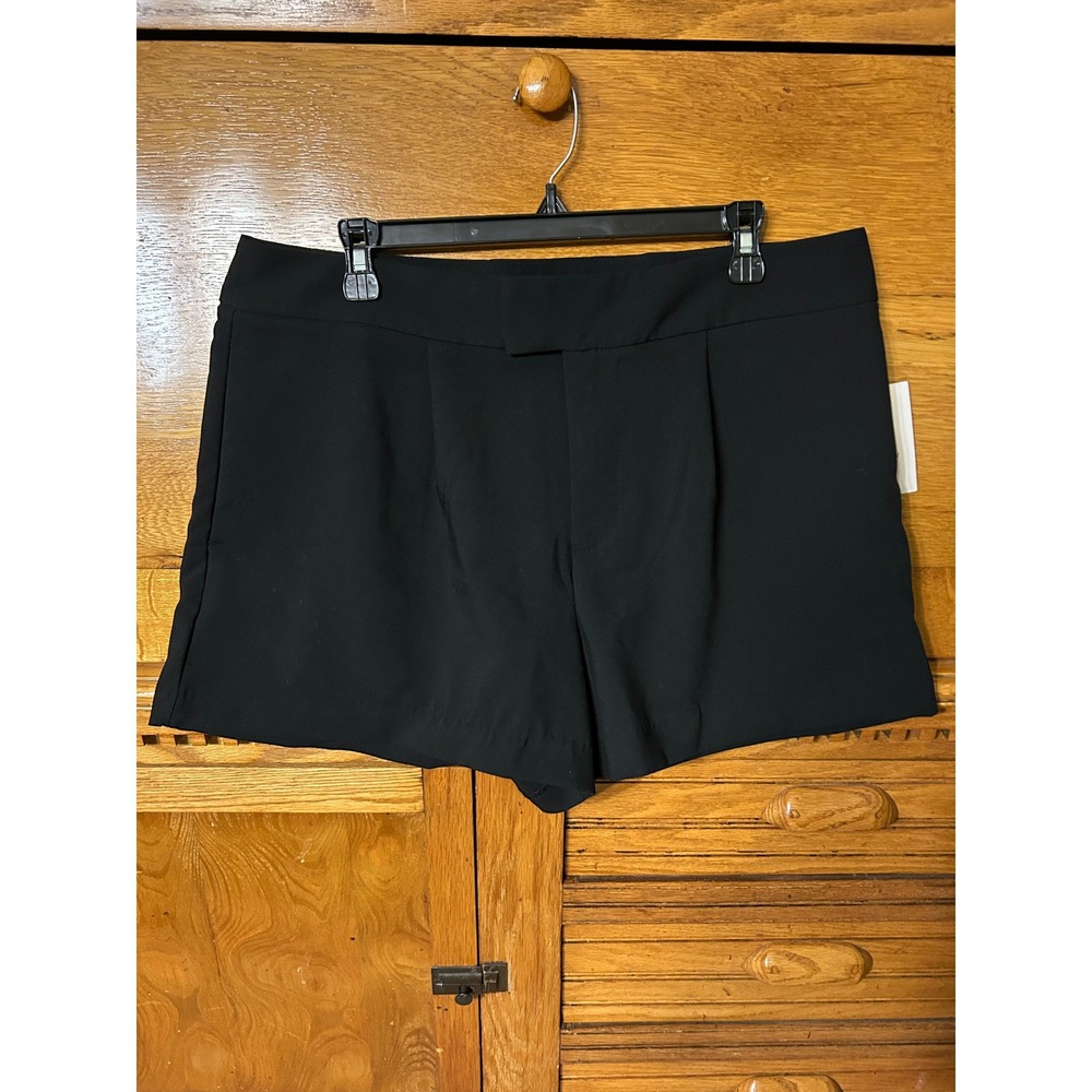 A New Day Dressy Casual Dark Academia High-Rise Pleated Dress Shorts Black NWT